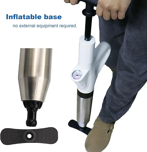 Miniatura 6 de SOSFKIM Pistola de émbolo, émbolo de inodoro, potente pistola de drenaje de aire de alta presión con barómetro en tiempo real, removedor de