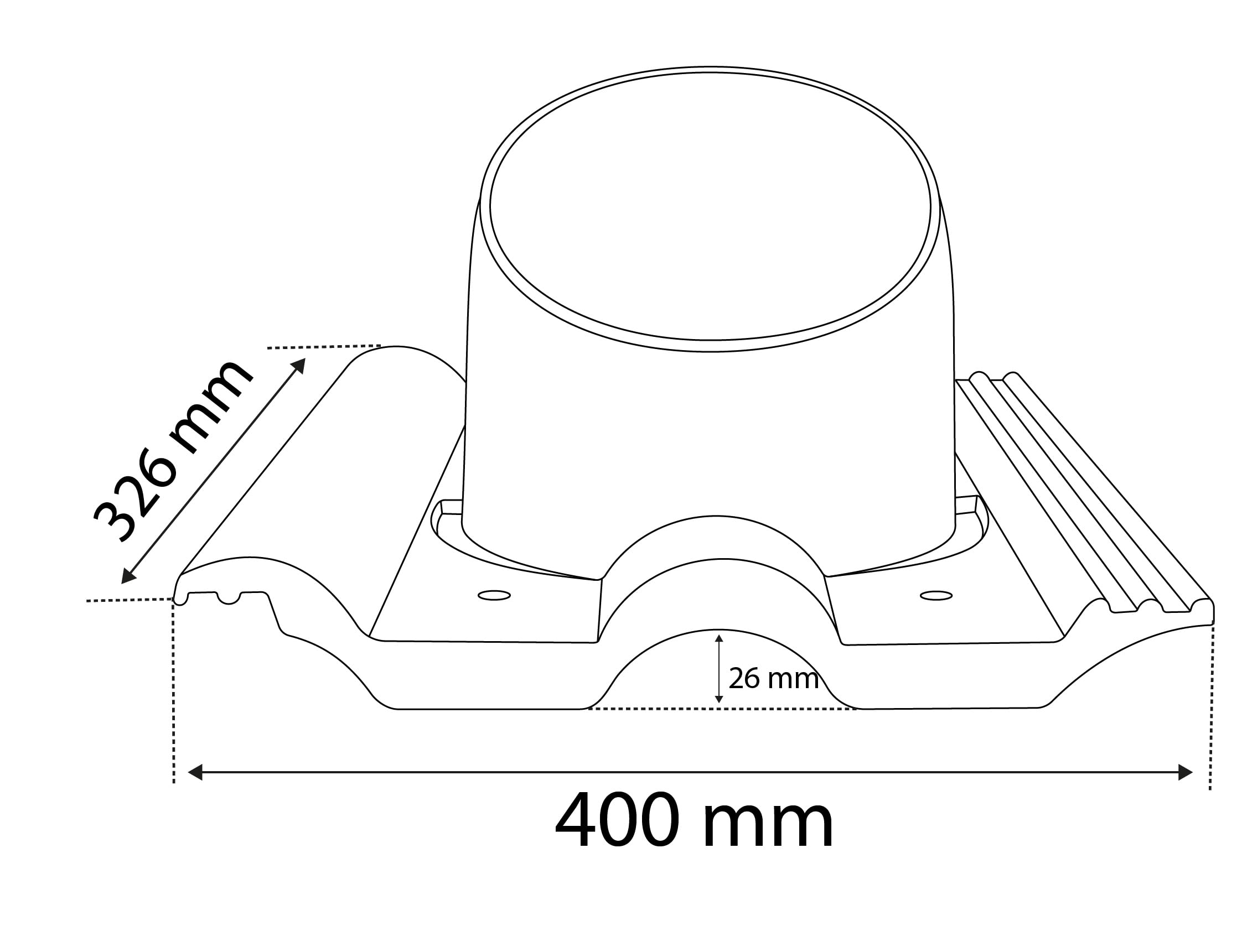 VENTOS X Plus R Castaño DN150 – Extractor universal de techo con drenaje de condensado para tejas de hormigón, ventilación de chimenea para techo inclinado, resistente a la intemperie y a los