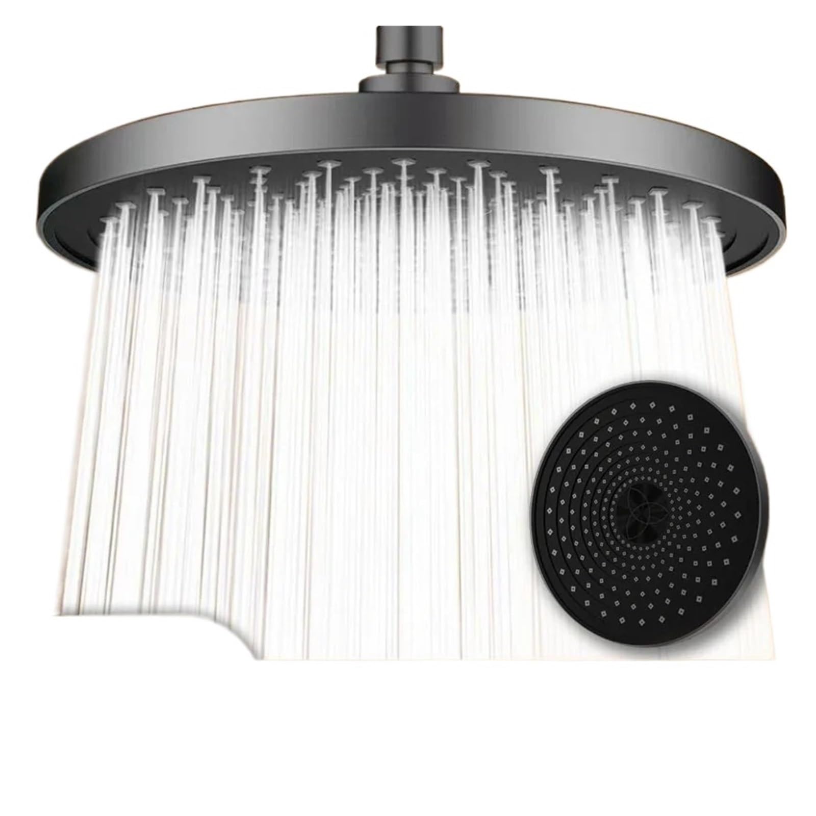 Alcachofa de ducha de alta presión de 25 cm, potente flujo de agua, juego de baño moderno, fácil de instalar, lujosa experiencia de ducha para el hogar, spa, accesorio (gris)