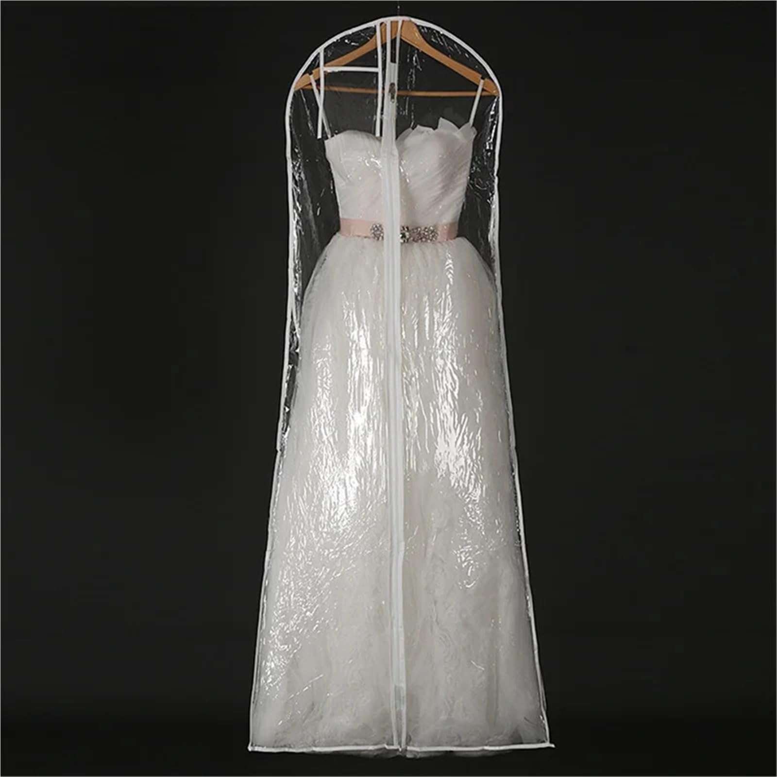 Copriabiti Antipolvere Copriabiti in PVC trasparente solido da 160 cm e 180 for abiti sposa, extra large(Transparent 5pcs,1.8M)