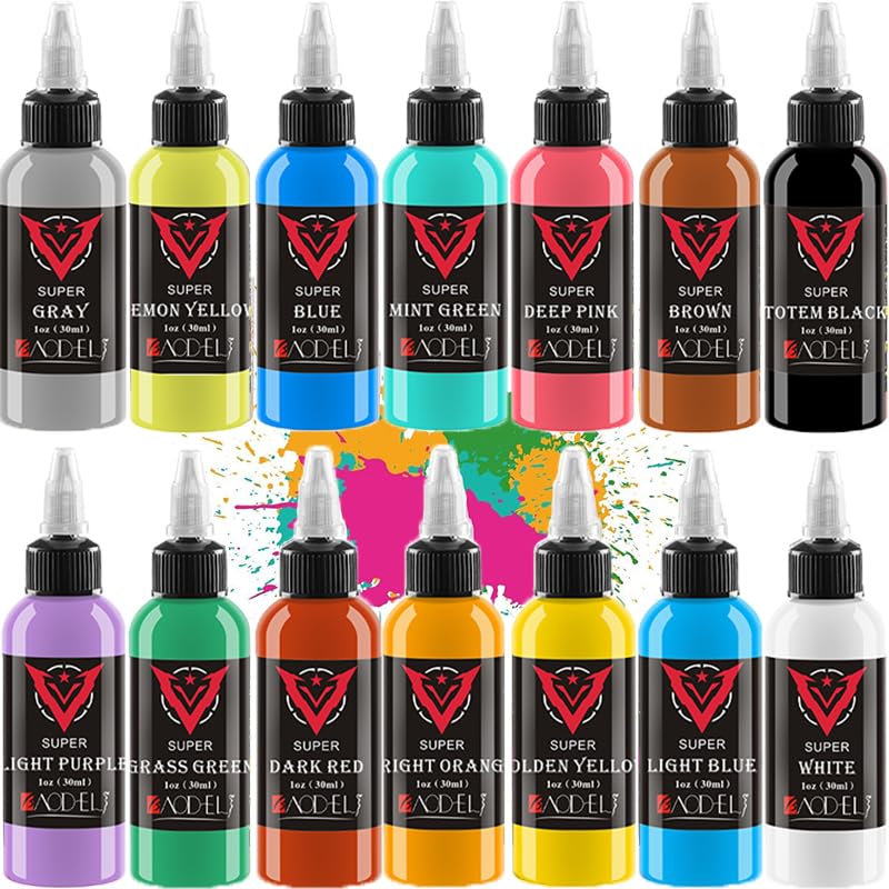 TATTOOI 14 Colors 30Ml Body Painting Tattoo Ink Permanent Makeup Coloring Pigment Eyebrows Eyeliner Tattoo Paint Body Eternal Tattoo Ink