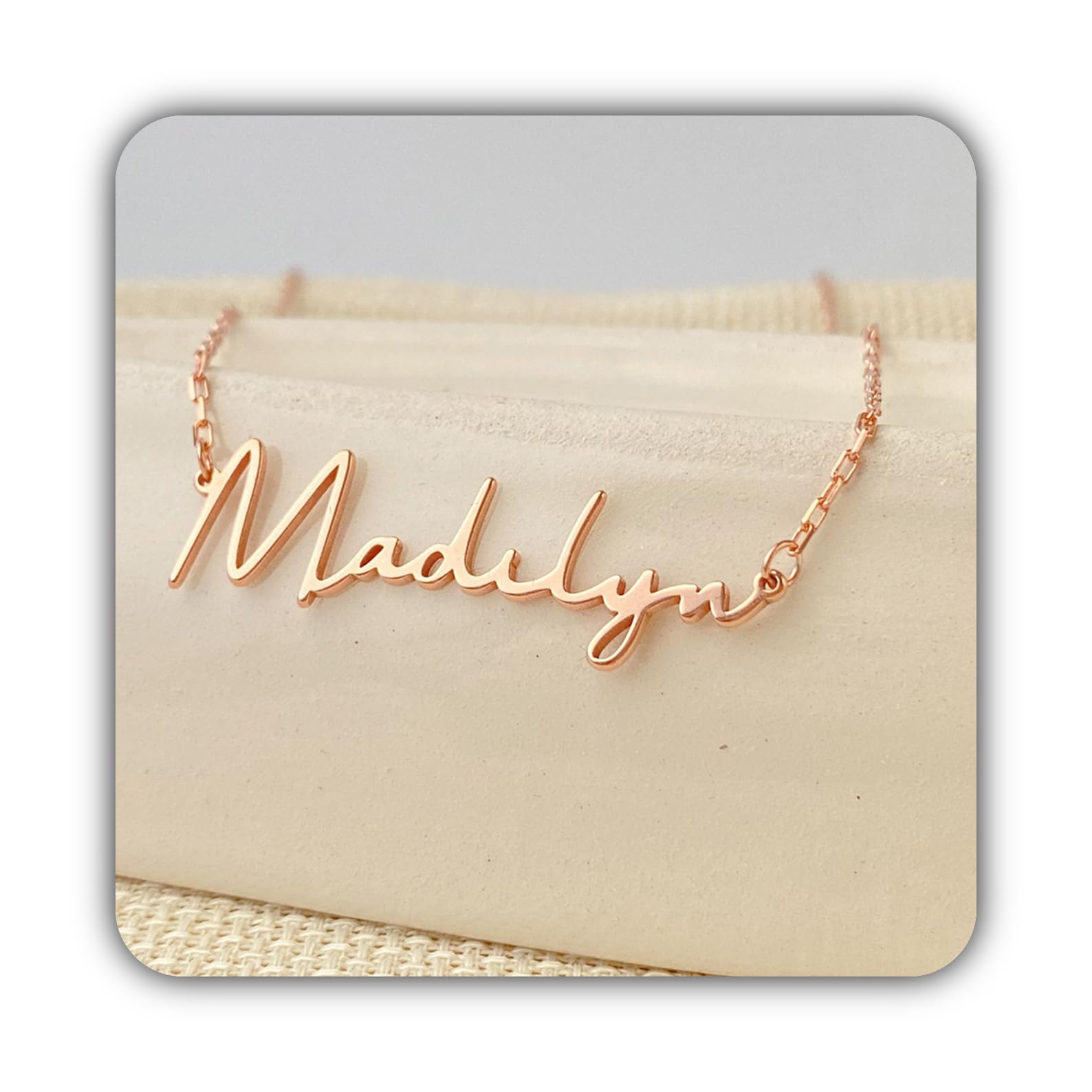 Personalizado plata de ley collar con nombre personalizado placa con nombre joya