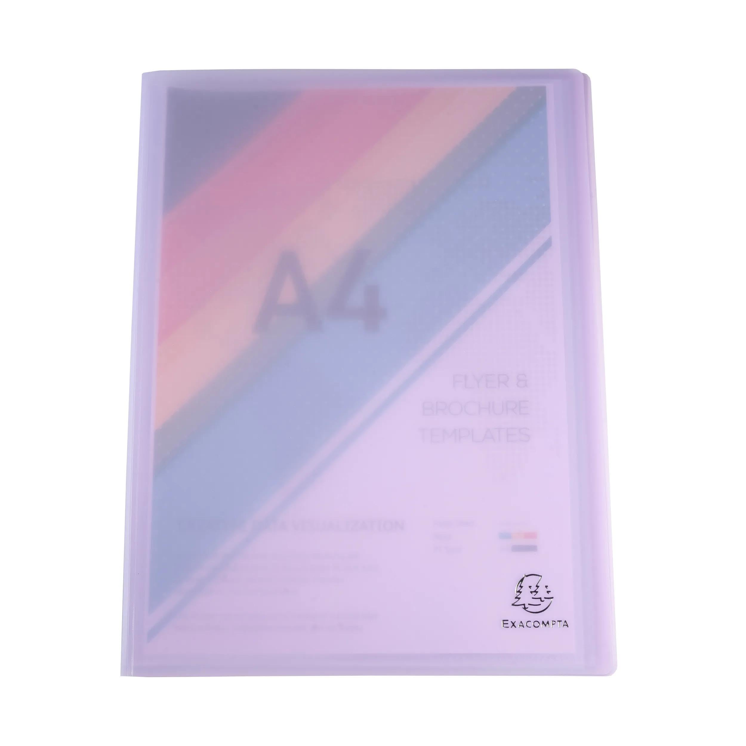 Exacompta - Nr ref. 88670E - Karton 8 Chromaline Pastel Teczka na dokumenty - 60 gładkich kieszeni kryształowych - 120 widoków - A4 - wymiary 24 x 32cm - półprzezroczysta okładka z poliestru