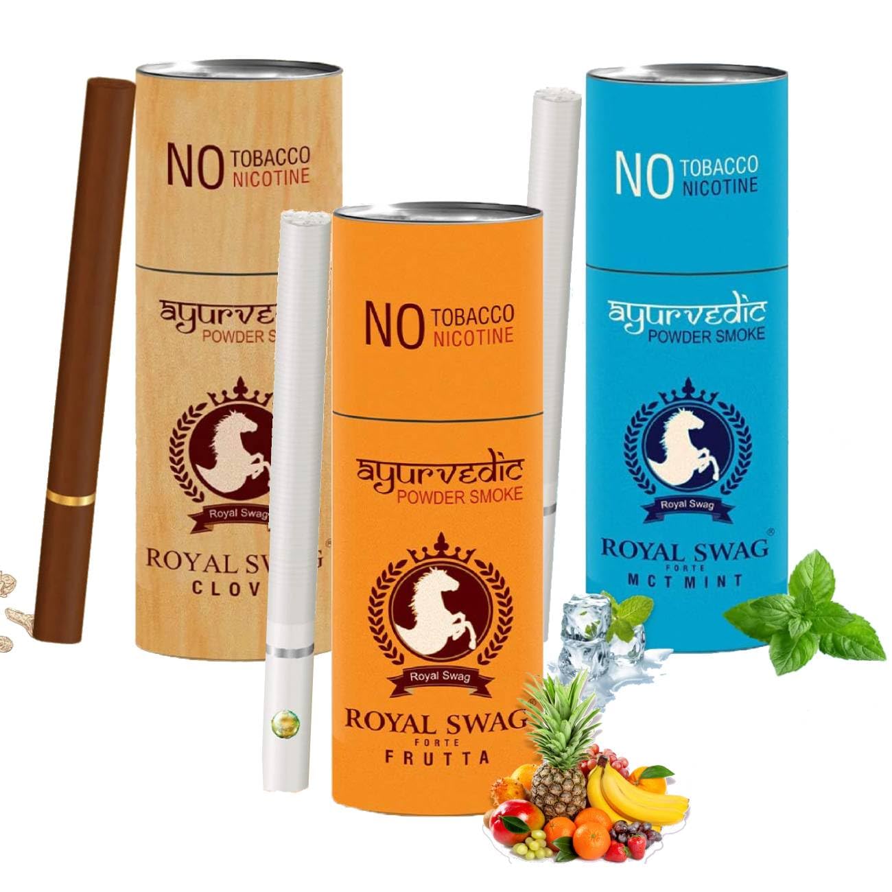 ROYAL SWAG Ayurvedic Herbal Nicotine Free Cigarettes(100% Tobacco-Free 100% Nicotine-Free) Clove, Frutta, Mint Flavoured | Smoking Cessation(Pack Of 15) (B0BPT1VS2G) Amazon Price History, Amazon Price Tracker