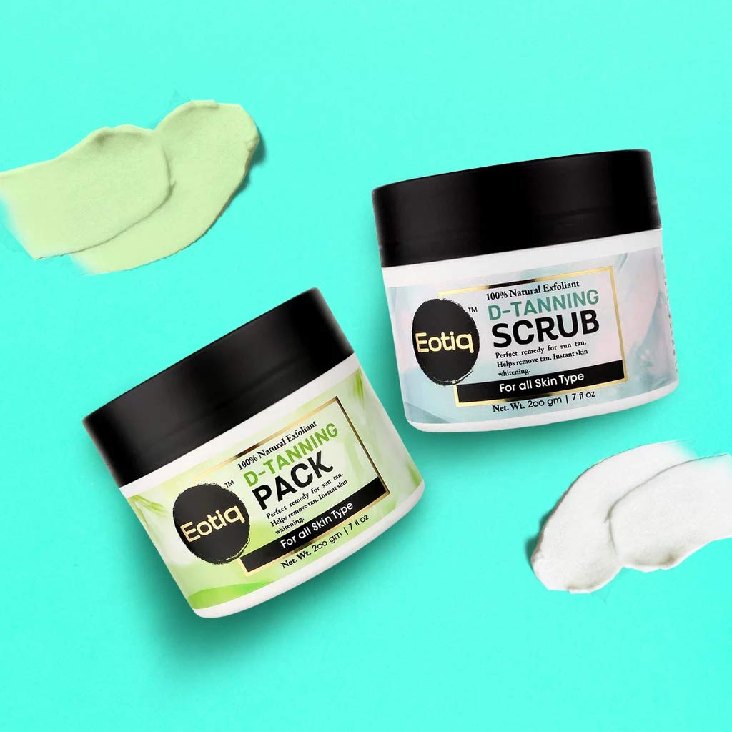 Eotiq D-Tanning Scrub And D-Tanning Pack|Suitable for All Skin Types | Tan Removal Face Pack for Glowing Skin(200gm)