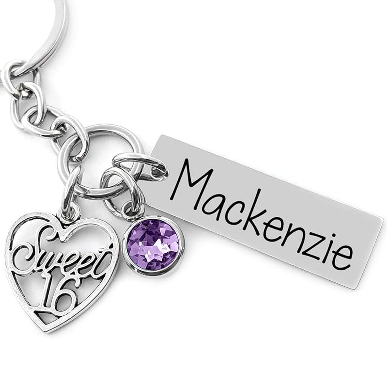 Sweet 16 Gift Personalized Key Chain Birthday Gift