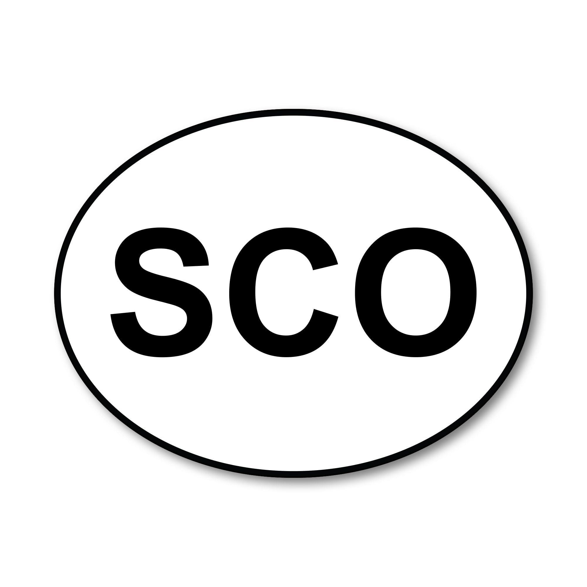Sport Merchandise Black & White Scotland Sco Car Identifier Sticker – Premium Vinyl Oval Decal – Decorative Scottish Car Code – Bubble-Free, Weatherproof – Made In Uk (Idsco)
