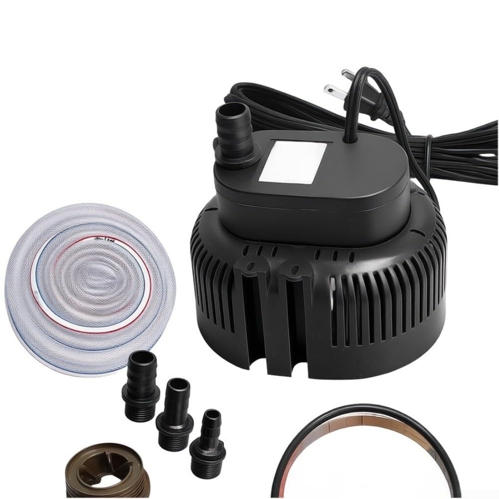 Bomba Piscina 75W Rápida Drenaje Agua Exterior Cable 7.6M Sumidero Jardín 850GPH(Black EU)
