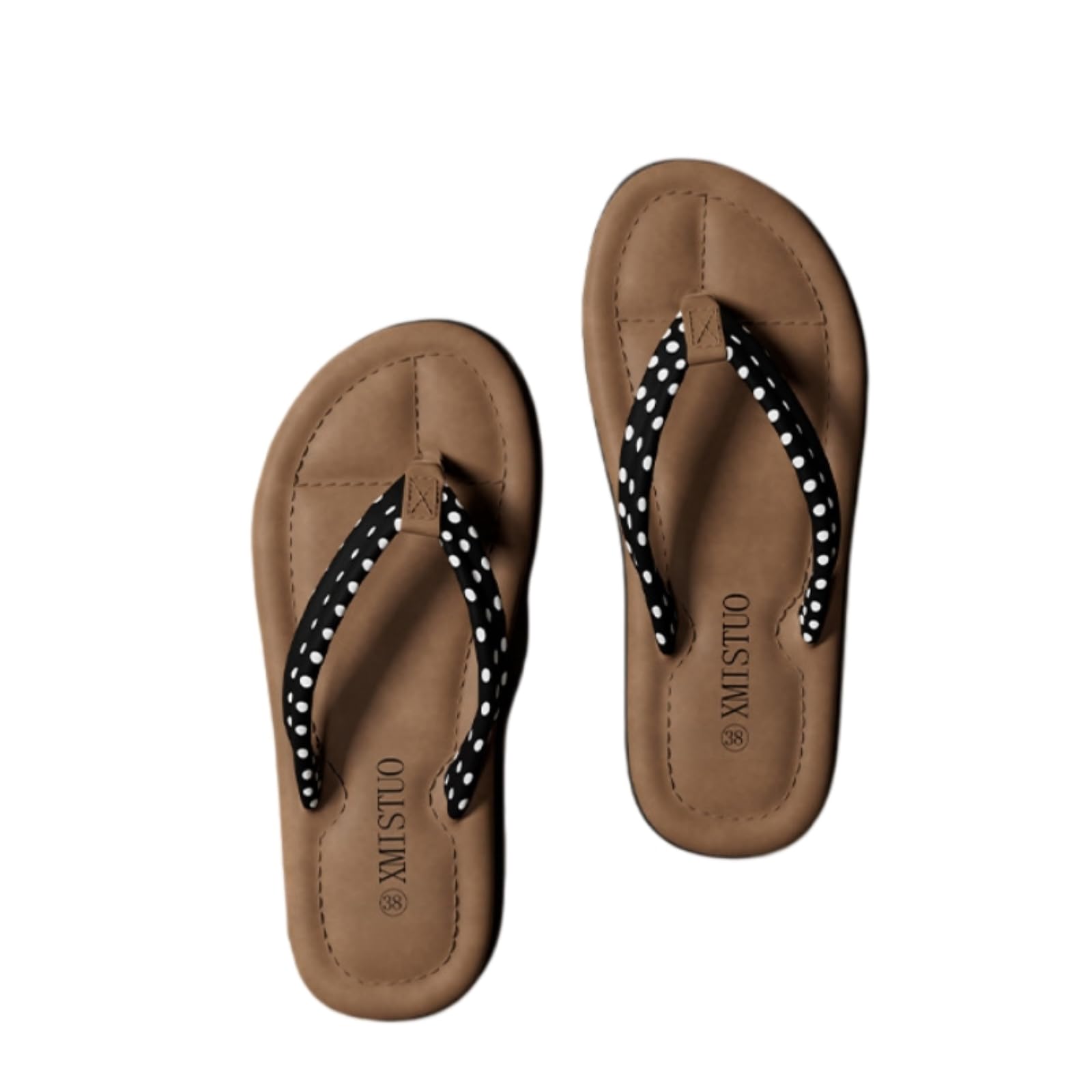 Tongs pour plage et vacances d'été avec motif à pois élégant