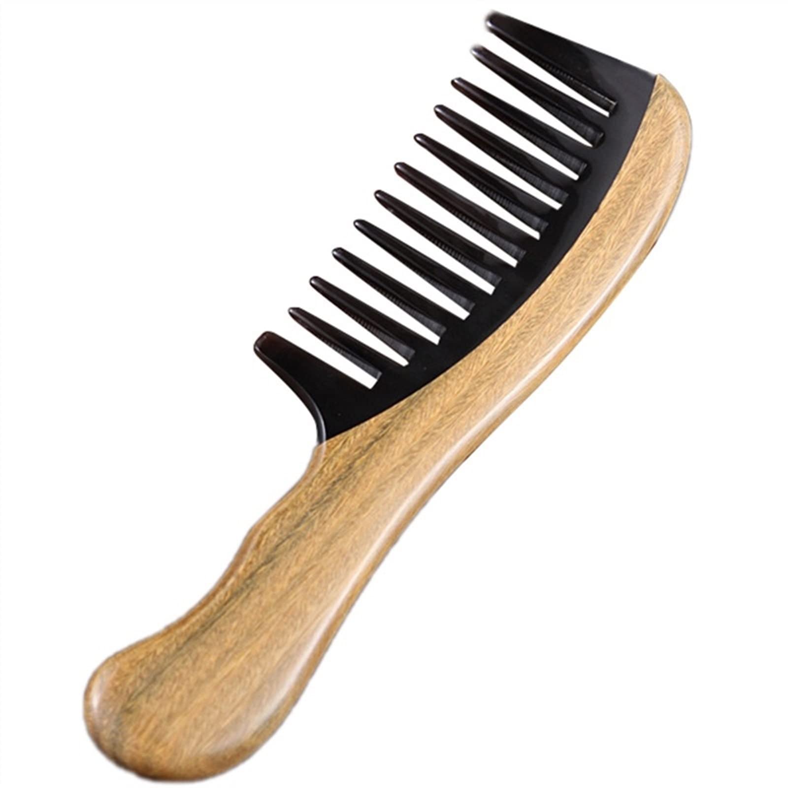 Peigne en bois de santal vert pour massage des cheveux longs