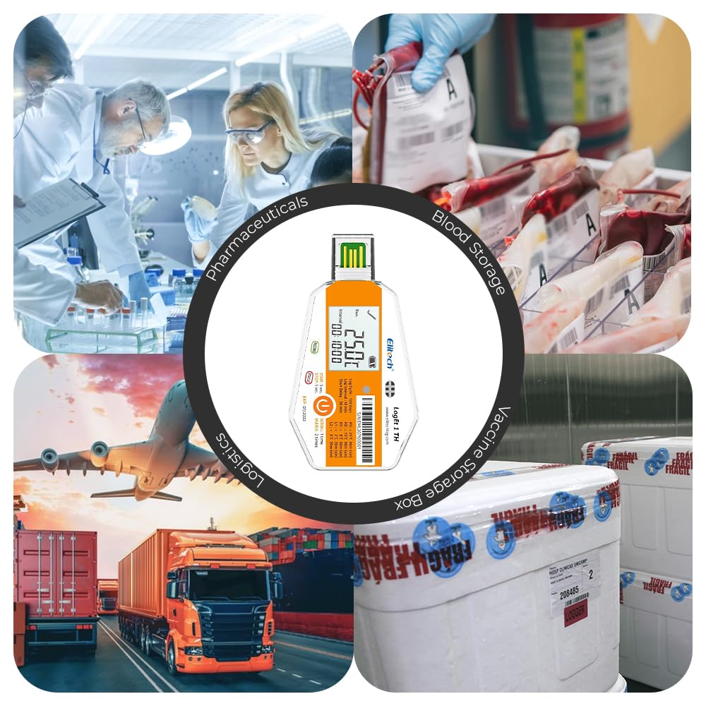 Disposable Temperature and Humidity Logger (Range: -30°C to 70°C) for Cold Chain| Model: Elitech LogEt1 TH 4