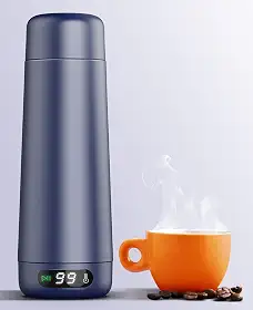 Chaleira de viagem, chaleira elétrica portátil de dupla tensão 110-130V 220-240V pequena caldeira de água inteligente para chá e café, aço inoxidável 316, controle de temperatura 6 e visor LCD, para