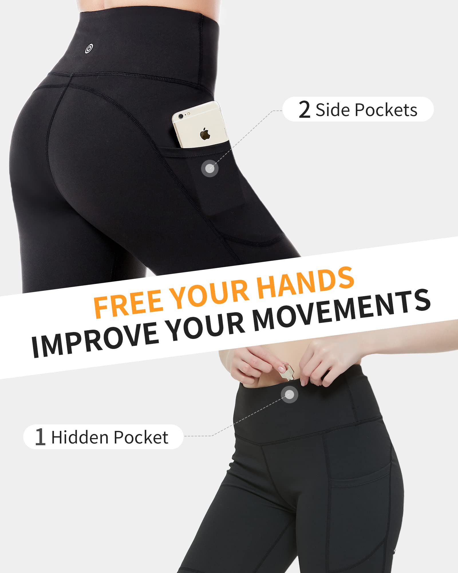 CAMBIVO Leggins Cortos Mujer Cintura Alta Push Up con Bolsillo para Deporte