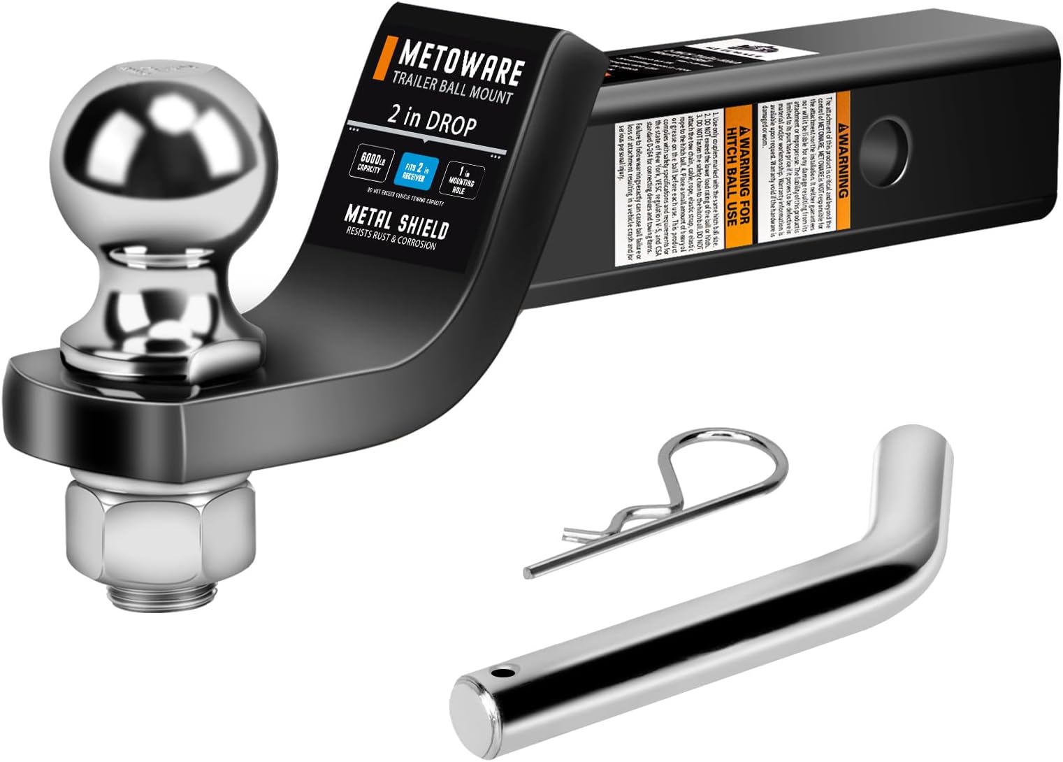 CURT 45036 Trailer Hitch Mount with 2Inch Ball & Pin, Fits