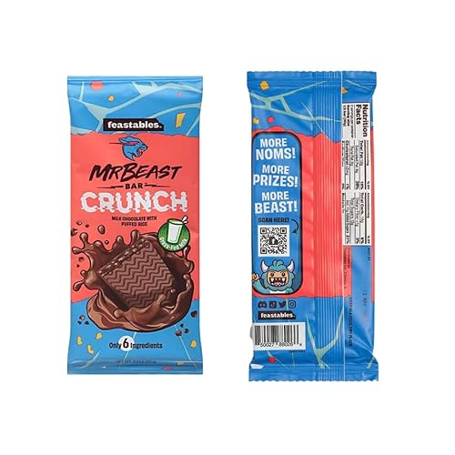 Miniatura 4 de Feastables Mr Beast Barras de chocolate  NUEVAS Barras de chocolate crujiente de mantequilla de maní Deez, chocolate con leche, chocolate original,