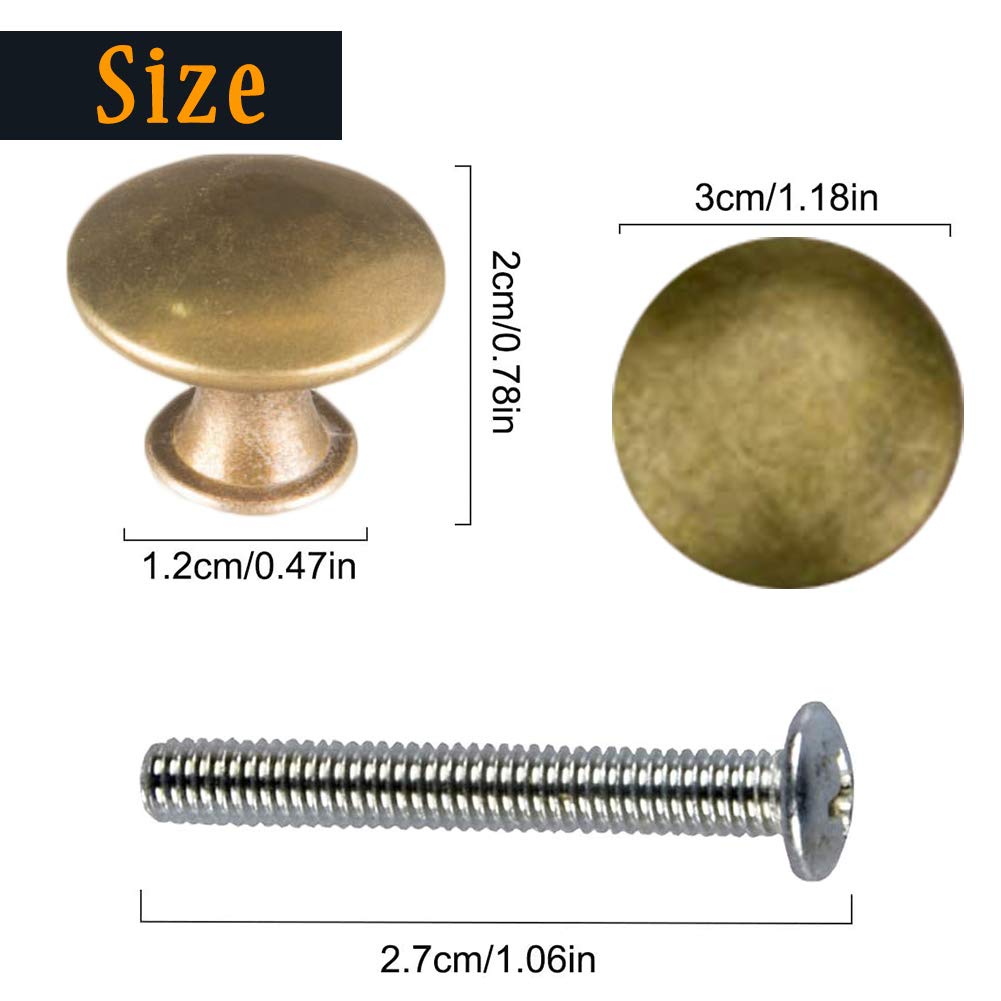 2 Pomelli Esagonali In Ottone Per Mobili - Oro, 30x21 Mm, Con Viti Per Cassetti E Armadi - Foto 9