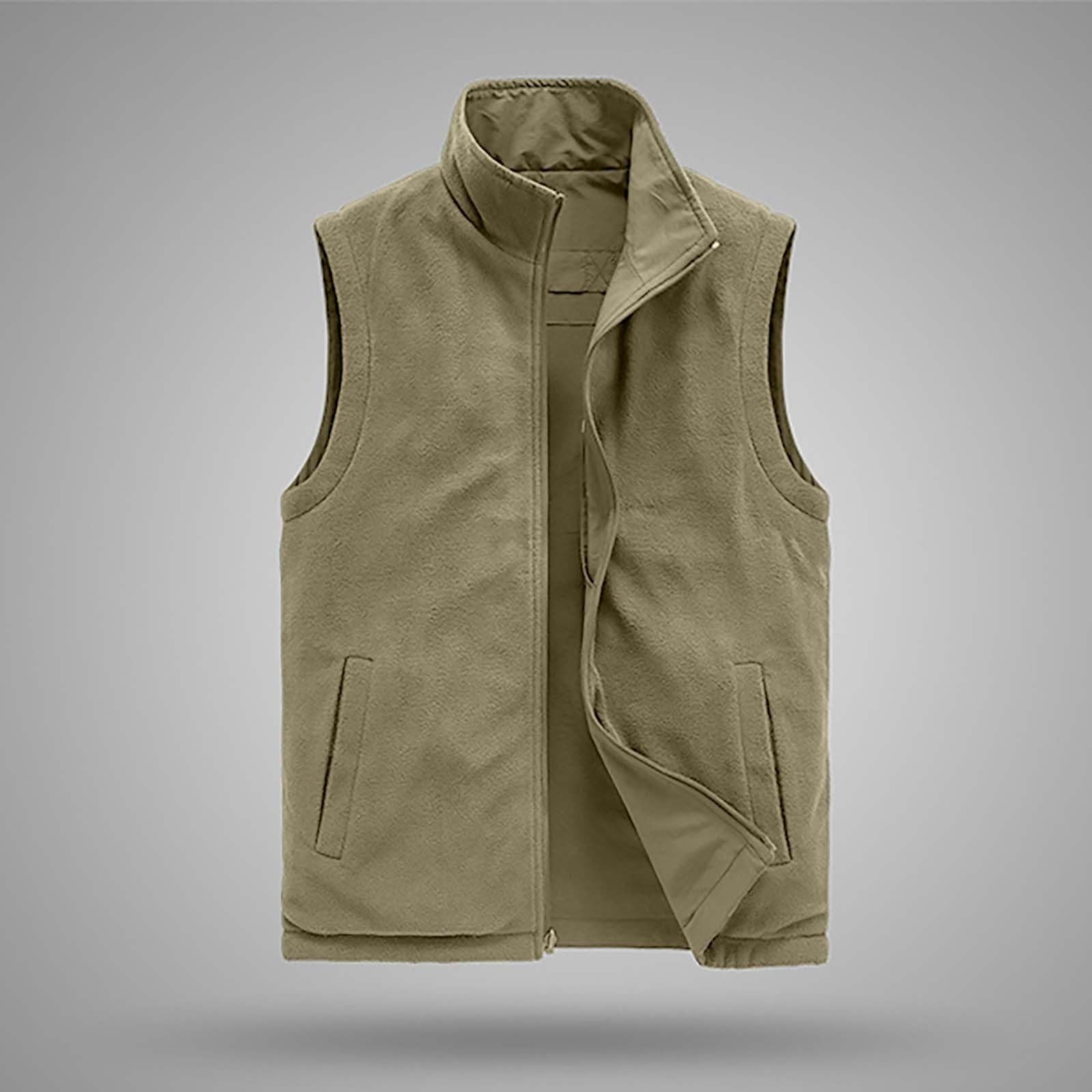 Chalecos ligeros con bolsillos para hombre, chaleco de forro polar para trabajo al aire libre, chaleco de caza con múltiples bolsillos, chaleco calentador de invierno, chaquetas sin mangas, para pesca