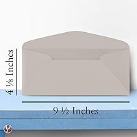 Vista 5 de Sobres de negocios color pastel #10 grises de alta calidad, ideales para vacaciones, oficina, facturas, cartas, correos 4 1/8 x 9 1/2 pulgadas