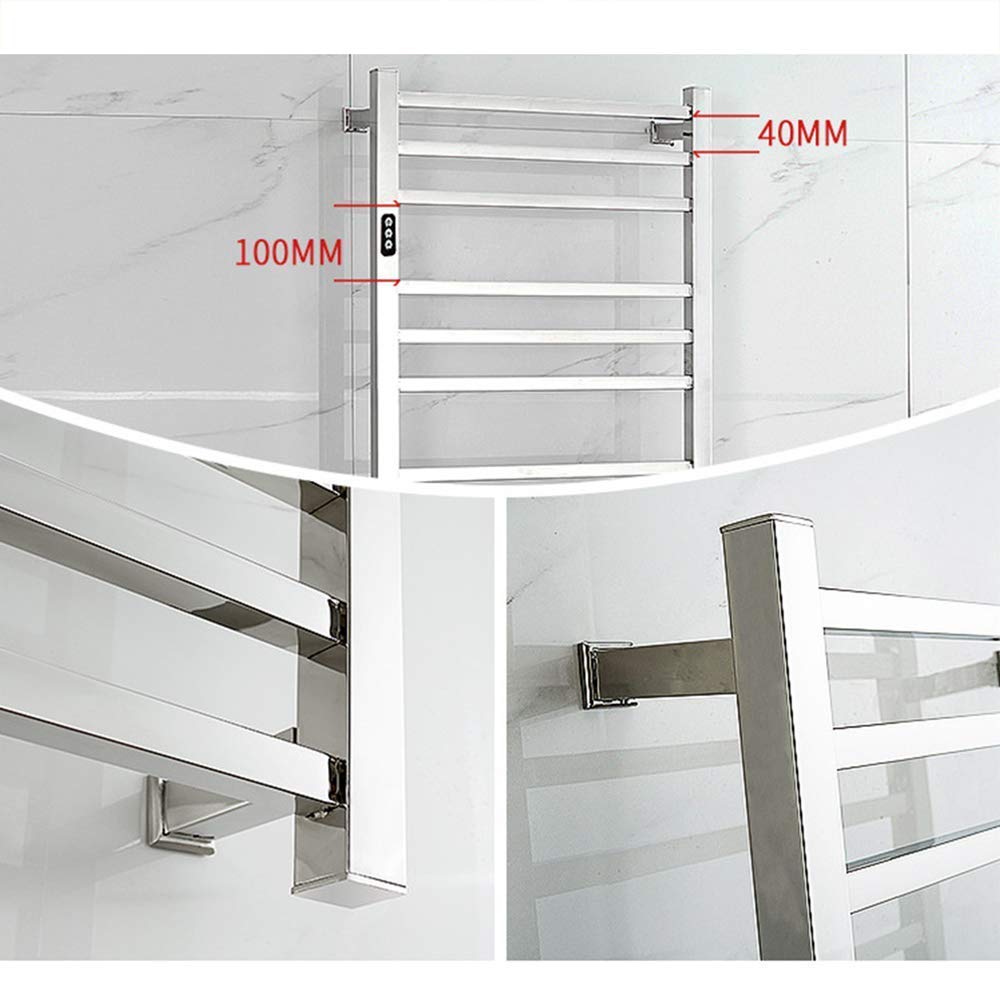 Handtuchwärmer/Elektrischer Handtuchwärmerständer, Handtuchhalter aus Edelstahl 304 mit 10 beheizten Stangen, Handtuchwärmer mit Timer für die Wandmontage im Badezimmer