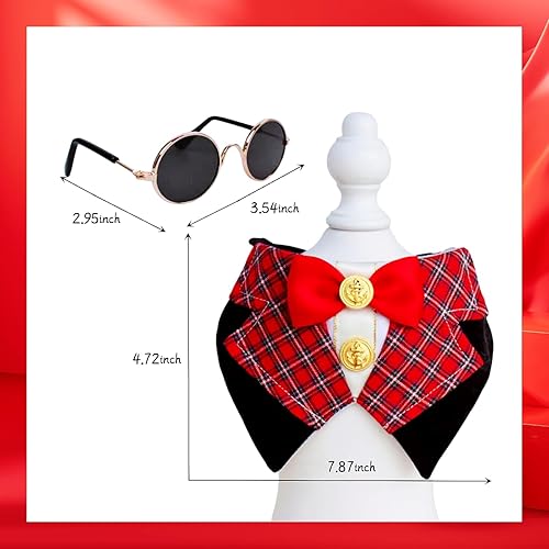 Miniatura 10 de Esmoquin para perro, bandana formal de boda para gato, collar de perro con pajarita, disfraz de cumpleaños de gato, atuendo de boda, traje de San