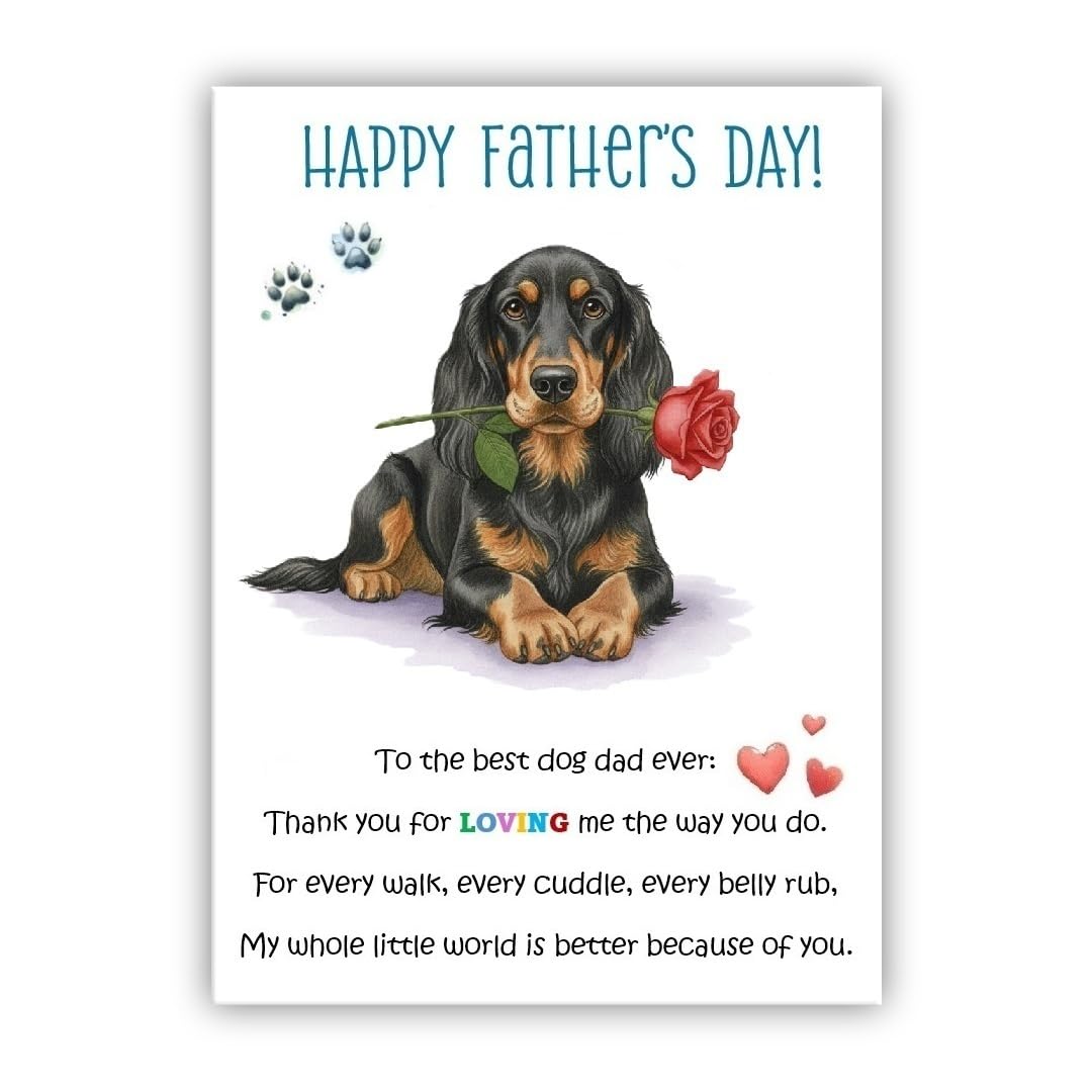 Father’s Day Card From the Dog. Multiple Breeds Available. Cute Fathers Day Pet Card. To The Best Dog Dad Ever (• Gordon Setter)