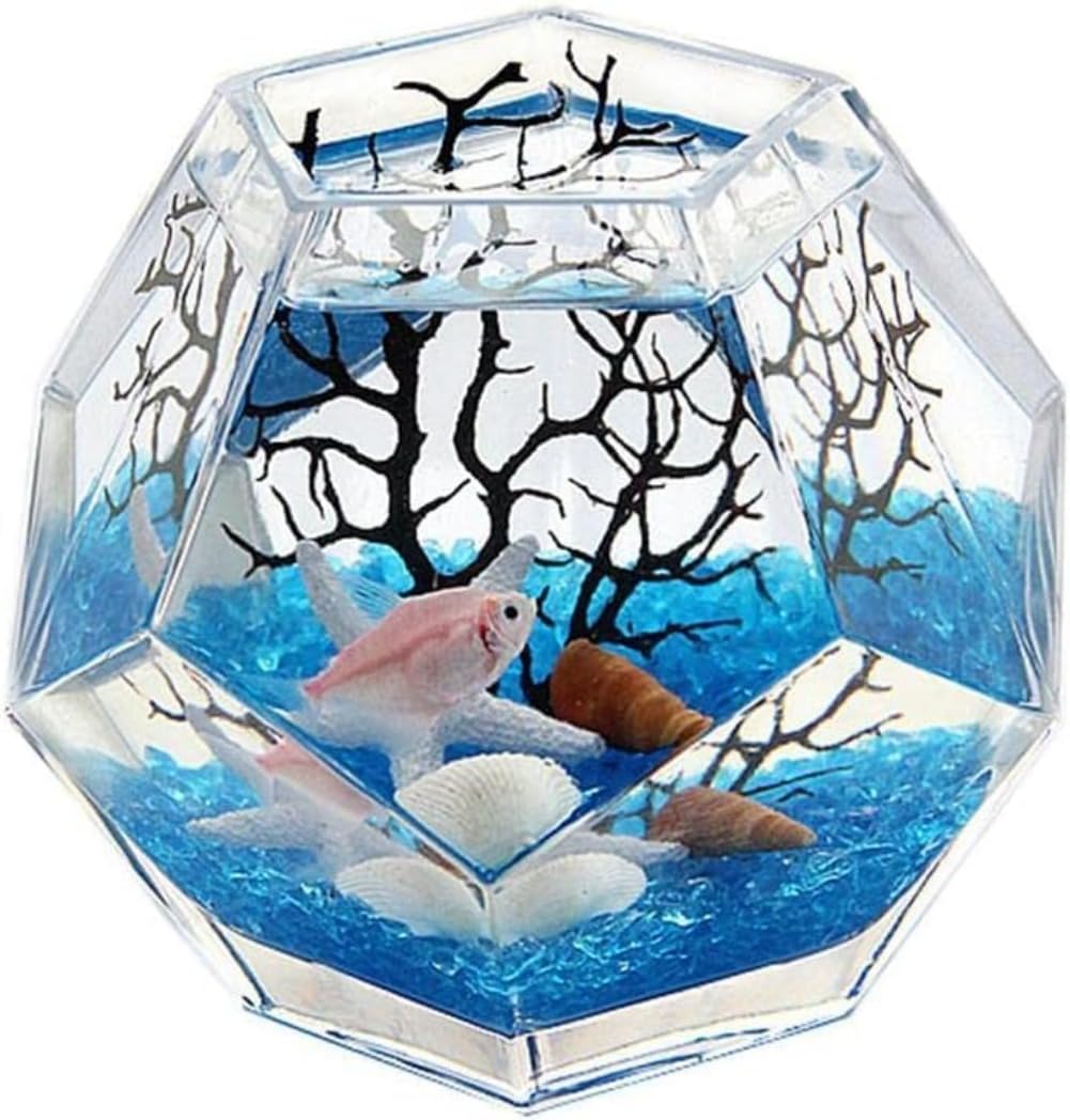 Amazon | クリエイティブなデスクトップガラス水槽、金魚鉢 水槽