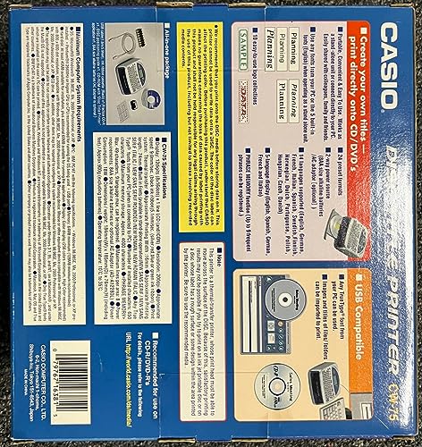 Casio CW-75 Disc Title Printer With Qwerty Keyboard thumb #2