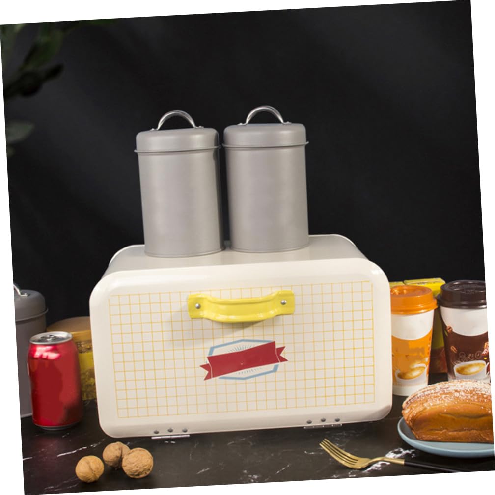 Cabilock Contenedor De Pan De Galvanizado Tapa Organizador De Snacks y Alimentos Para Cocina Gran Capacidad y Sellado