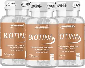 Kit 3x Biotina Pura 100% Idr - Firmeza & Crescimento