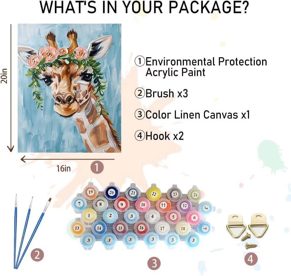 Amazon | paint by numbers 鹿 数字油絵 塗り絵 手塗り DIY絵