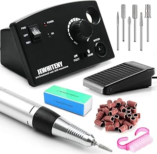 JEWHITENY Professional Nail Drill Machine 30000RPM Light Acrylic Electric Nail File Kits for Remove Nail Gel Polish Nail Drills for Acrylic Nails Design for Home Salon Use 110-240V(Black)