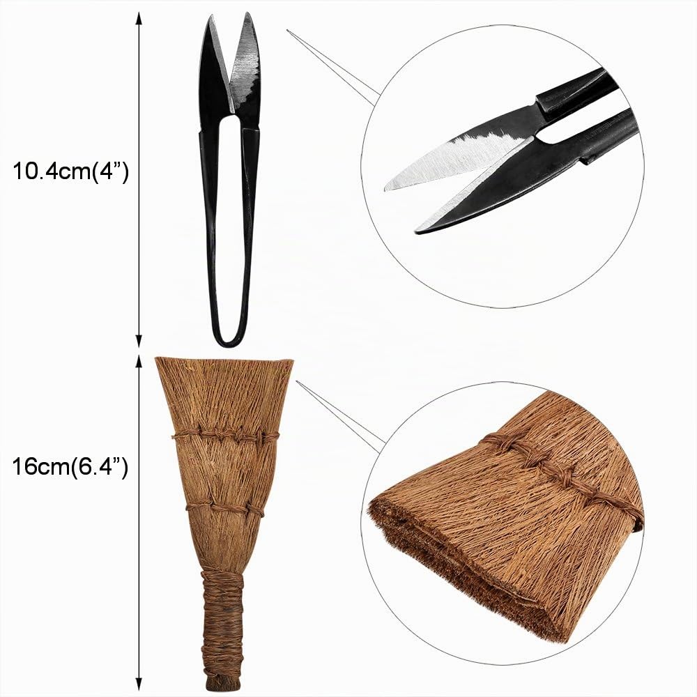 Audeuk, kit di attrezzi per bonsai, set di cesoia in acciaio al carbonio, forbici, filo per piante, con custodia in nylon