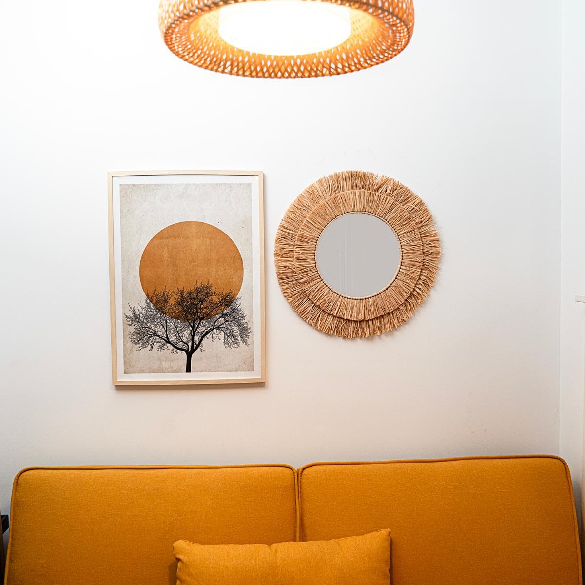 VINTHERA Moa Miroir en Raphia 57 cm