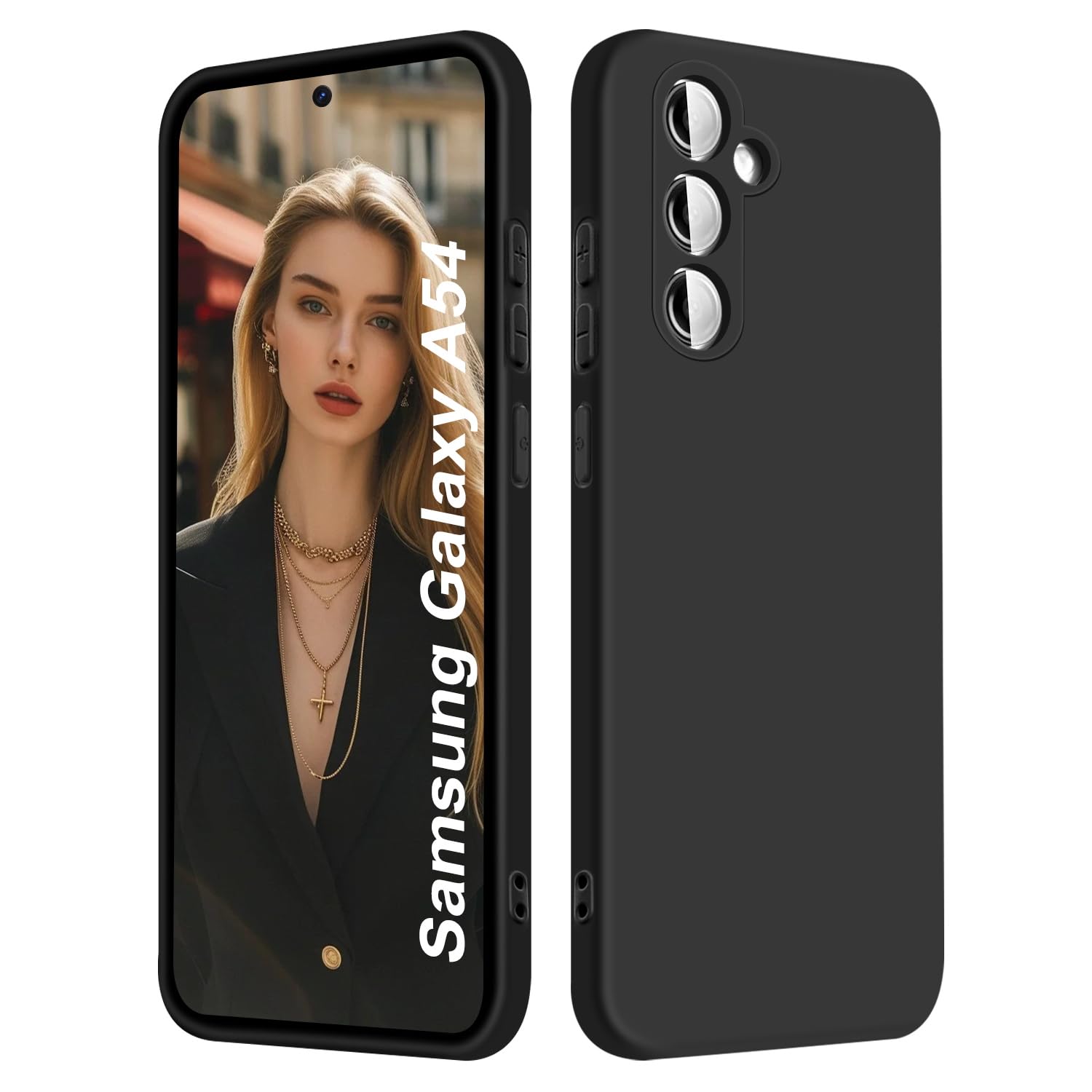 CLOYAAR Silicone Back Cover for Samsung Galaxy A54 5G Black