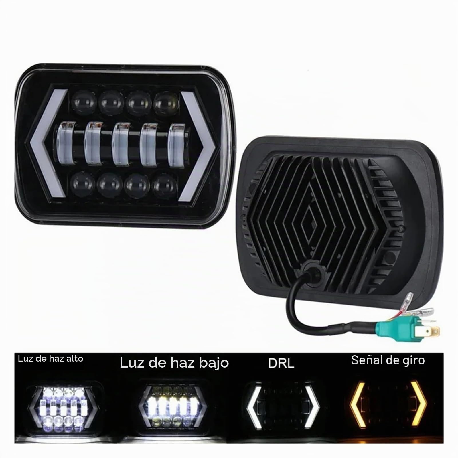 Faro Principal Para Nissan Para Patrol Y60 1980-1994 Faros Delanteros LED Impermeables De 7X6 5X7 Luces Altas Bajos DRL H6054 H5054 Faros Delanteros Coche(2 pieces)