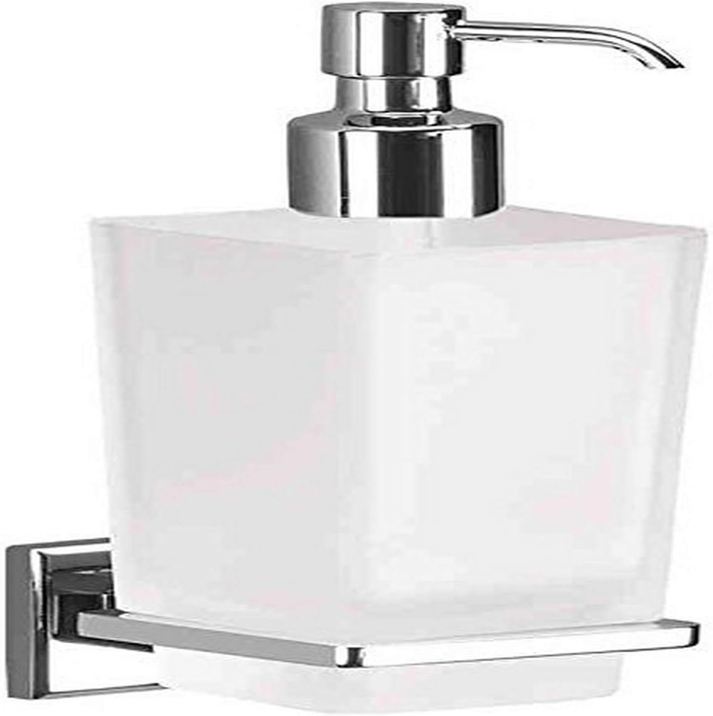 Gedy 6981-13 Colorado Soap Dispenser with Frosted Glass Container, 1.3" L x 2.8" W, Chrome