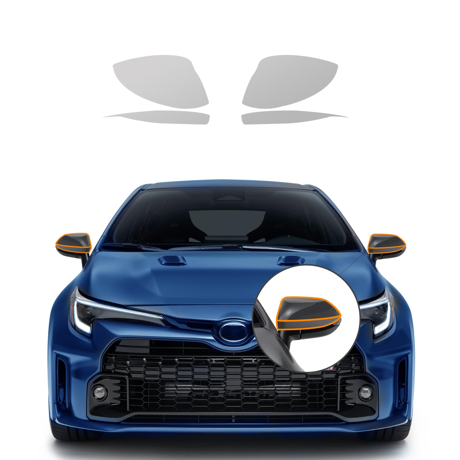 FDAIUN 8.5mil TPU PPF Clear Car Pre-Cut Paint Protective Film for 2023-2024 Toyota Corolla GR HD Scratch Exterior Accessories (Rearview Mirrors 4Pcs)