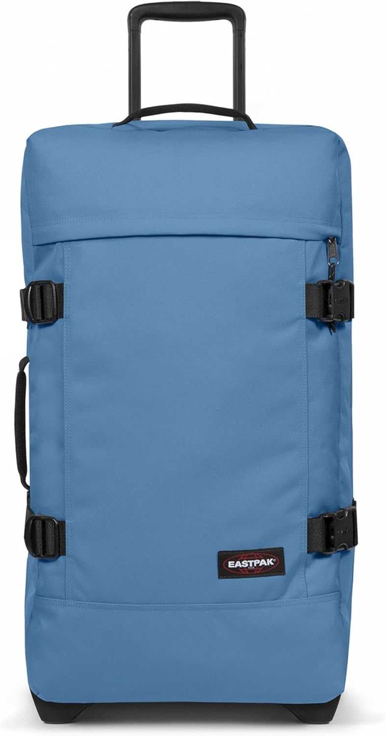 EASTPAK Tranverz M – 78L Large Wheeled Luggage with Dual Compartments, TSA Lock, Compression Straps & Smooth-Wheeling System, Aviator Blue