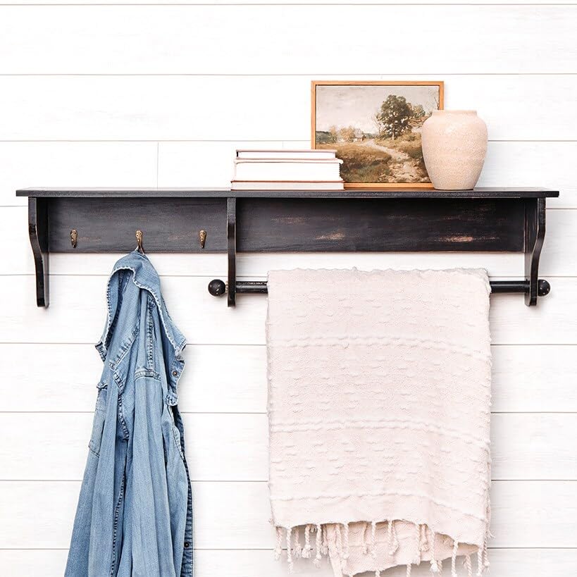 The Lakeside Collection Quilt Rack with Hooks