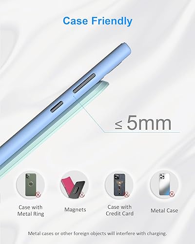 Miniatura 5 de NANAMI Cargador inalámbrico rápido mejorado, soporte de carga inalámbrico certificado Qi para Samsung Galaxy S24S23S22S21S20S10S9Note 20 y cargador