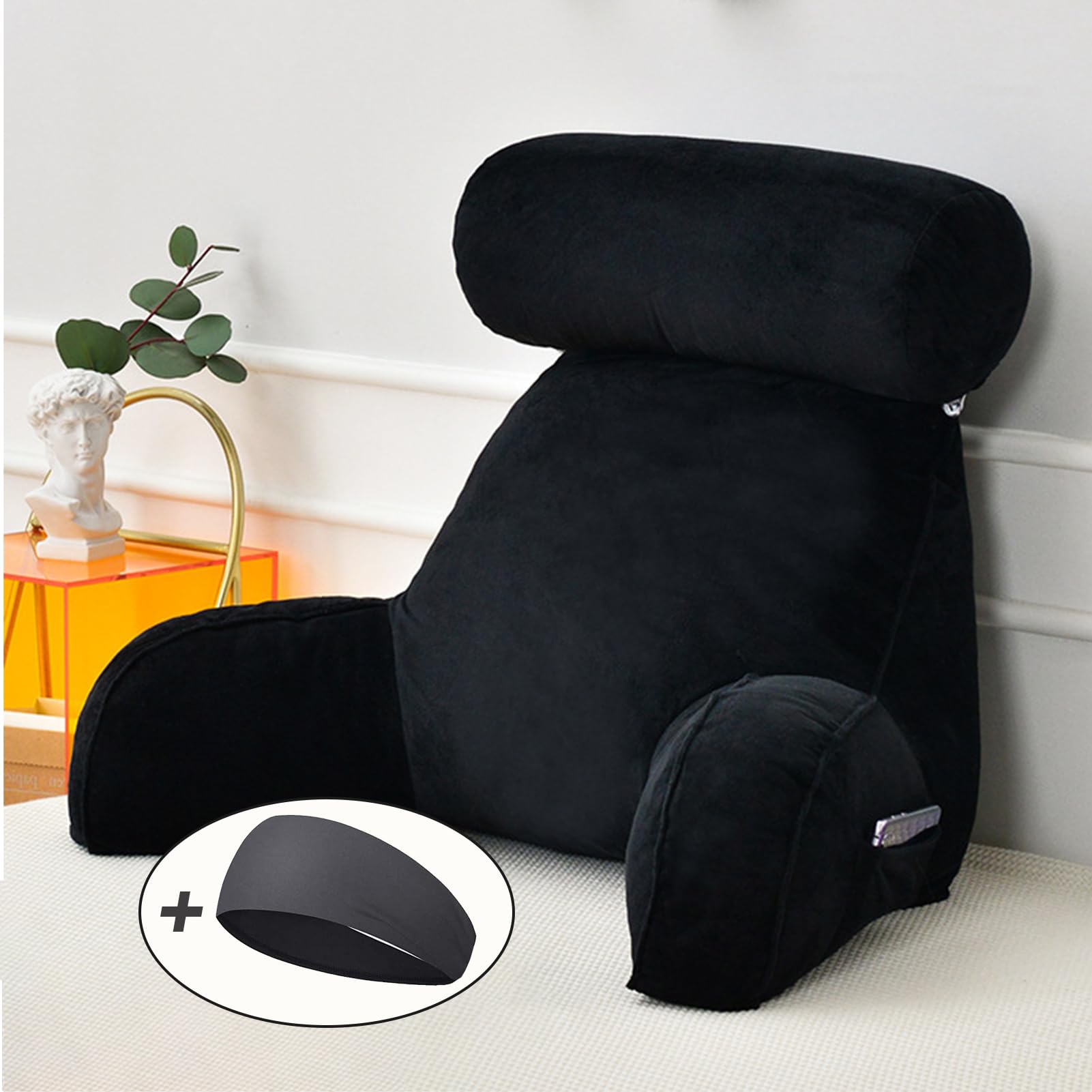 Cojín de Lectura con cojín Cervical extraíble,Cojin Lumbar y Almohada,Cojín De Apoyo Trasero,Almohadas Cómodas,Funda Lavable,Ideal como Respaldo para Leer o Jugar