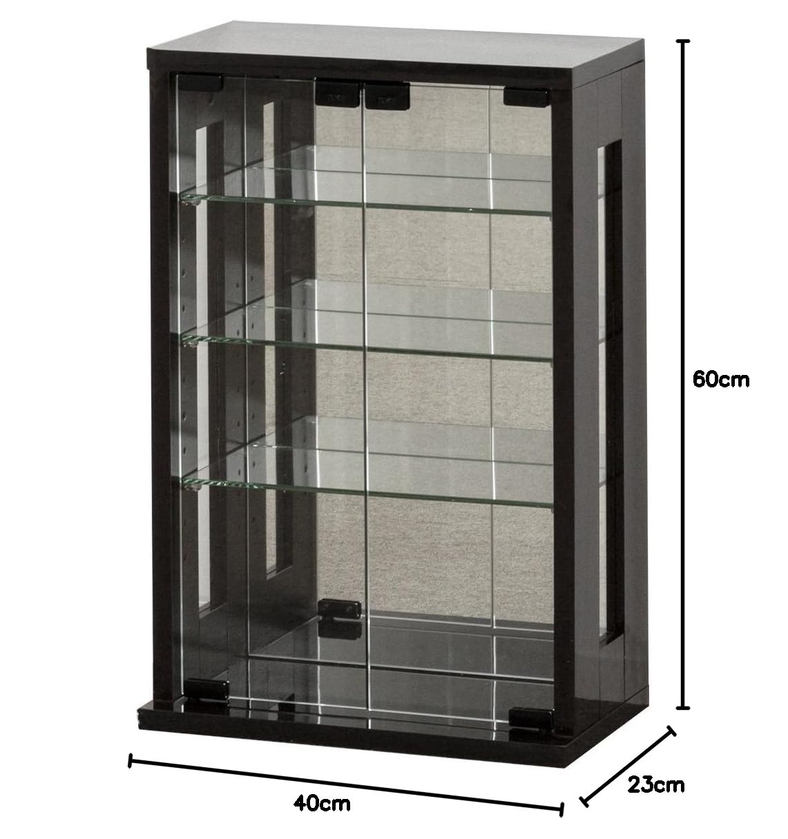 ダークブラウン ガラスケース クロシオ ガラスケース ダークブラウン 幅60×奥行23(20)×高さ40cm クロシオ
