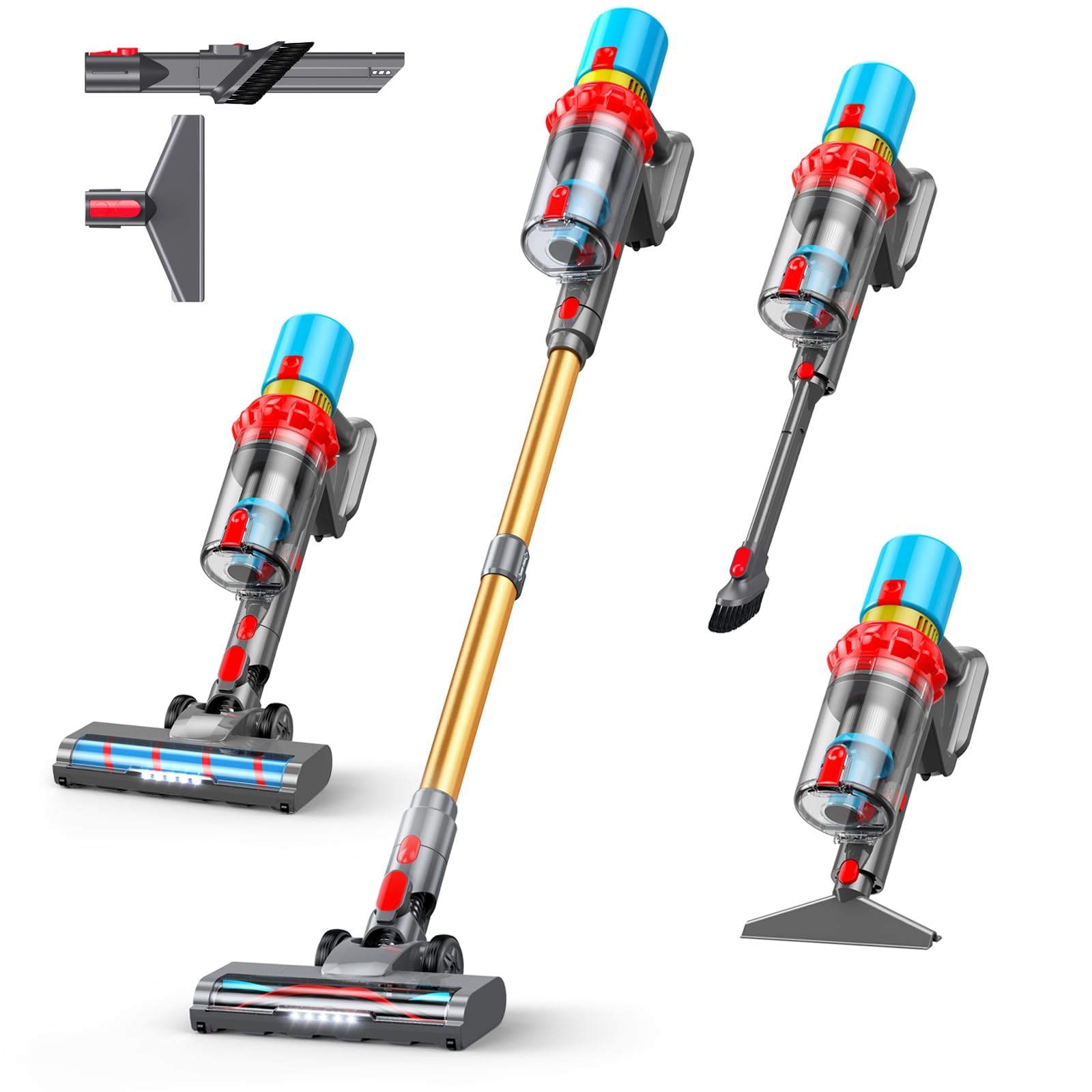 Cordless Vacuum Cleaner 550W 70Mins Powerful Suction Stick Vacuum Anti-Tangle Lightweight Vacuum Cleaner for Home Rechargeable Vacuum Cordless