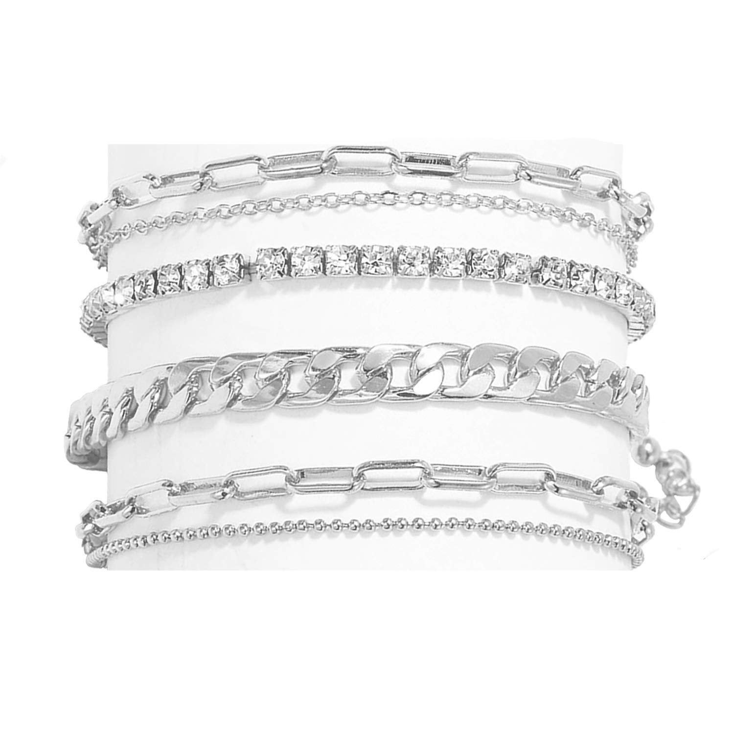 Tennis Gold Ankle Bracelets for Women 14k Gold Plated