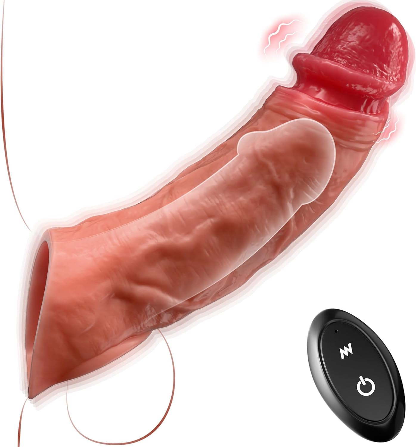 Gaines pour Penis Manchon Penis avec Anneau Vibrant Penis, Gaine Penis Extenseur Penien...