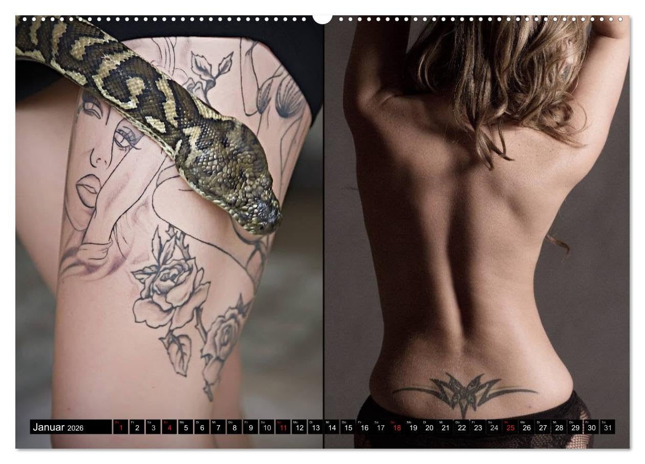 Körperkult Tattoo (hochwertiger Premium Wandkalender 2026 DIN A2 quer), Kunstdruck in Hochglanz: Ausdrucksstarke Fotos und Bildkompositionen von ... unterschiedlichen Trägern (CALVENDO Kunst)