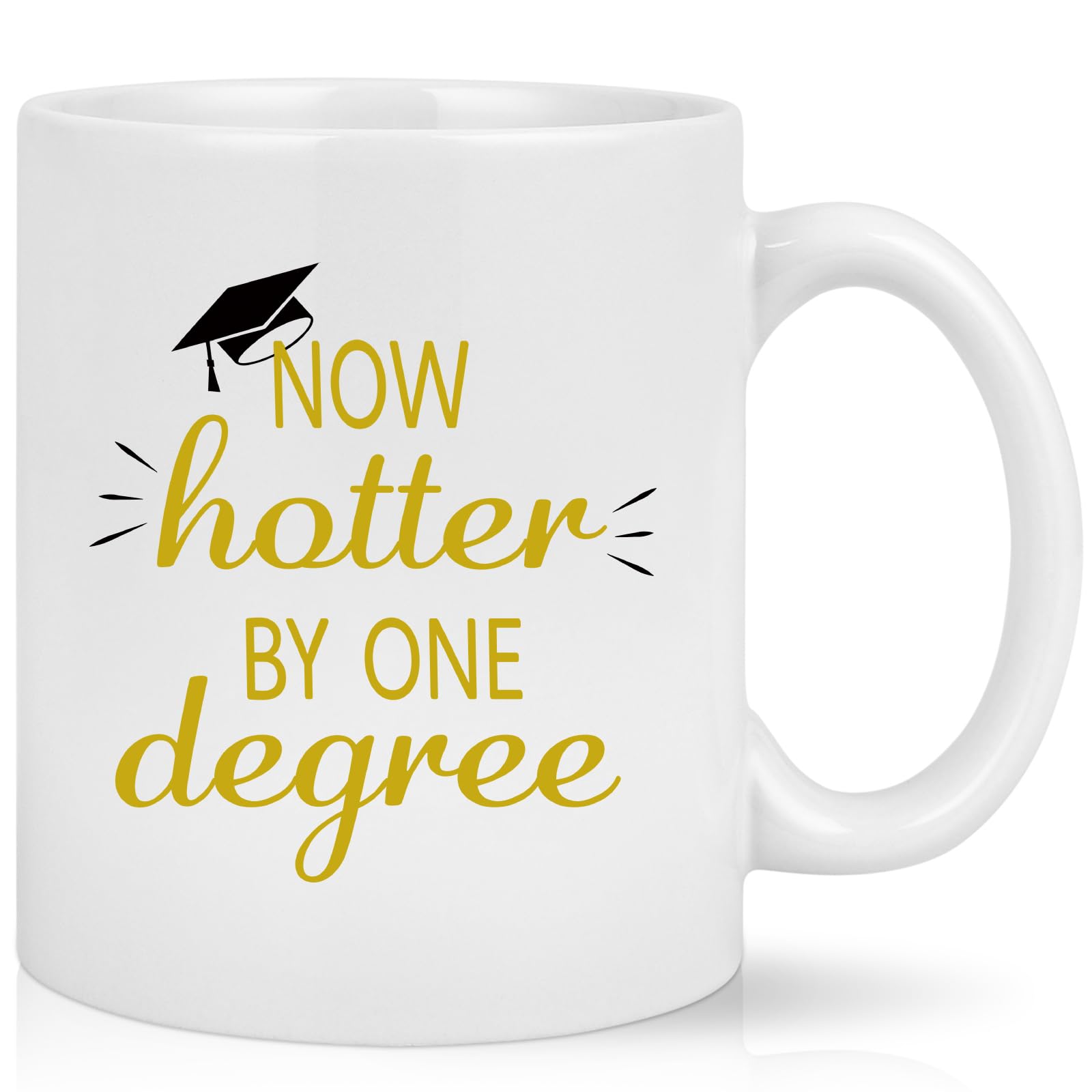 Joymaking Graduation Gifts for Her Him Coffee Mug, 11oz Graduation Presents Mug Graduation Congratulations Gift for Classmates, Friends with Now Hotter by One Degree,Funny Gifts Coffee Tea Cup