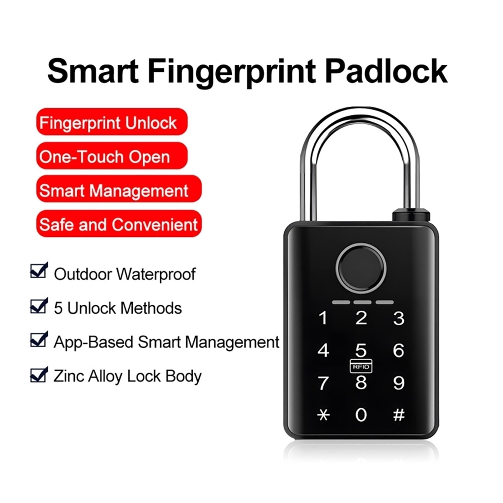 Candado impermeable Tuya de 7/10mm, tarjeta IC con huella dactilar(7mm)