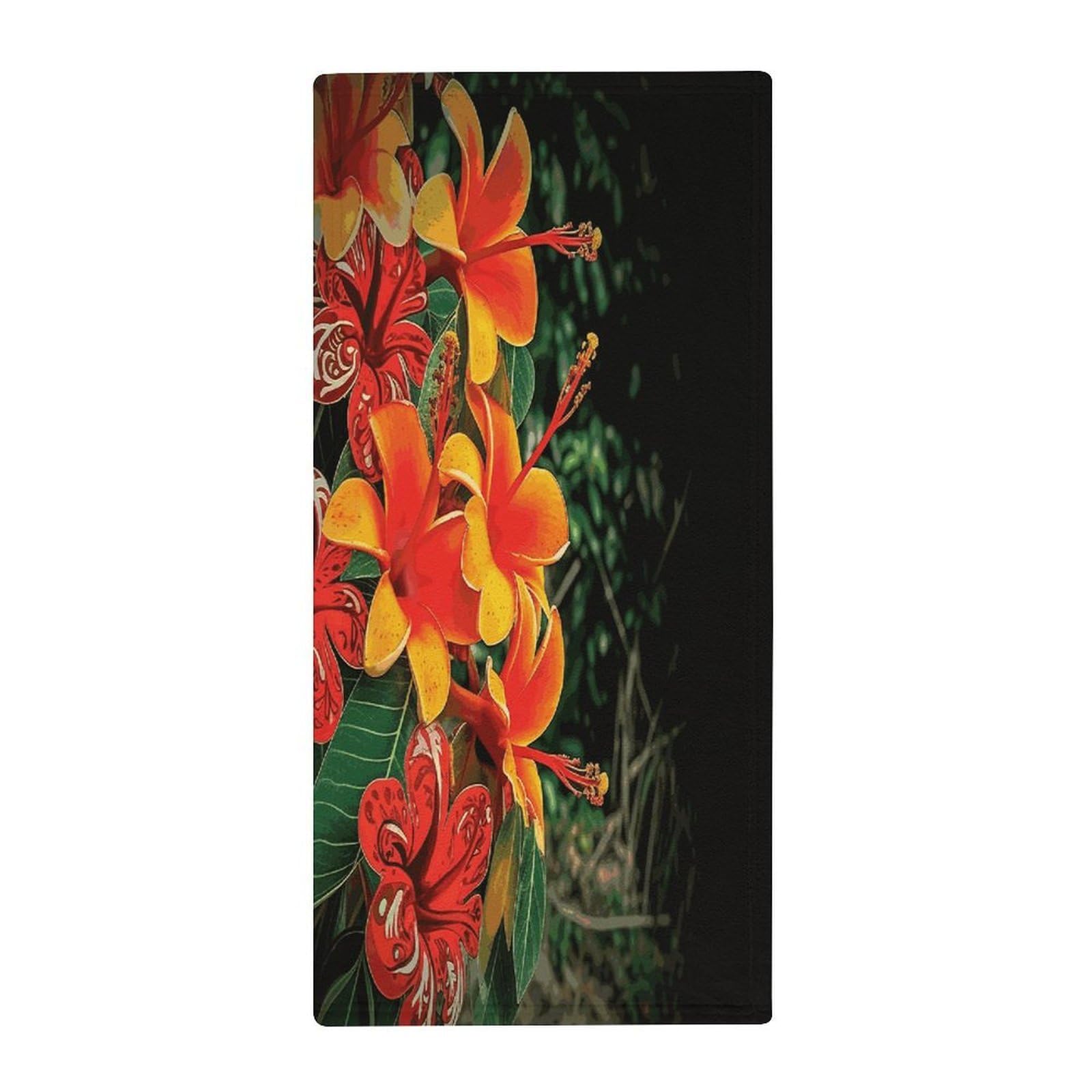 FekiLoot Hawaii Flowers Hand Towels Coral Velvet Highly Absorbent Towel,Classic Luxury Printed Hand Towels Soft Hands Face Towel for Bathroom Kitchen Salon Workout 13.8 X 28.7 in