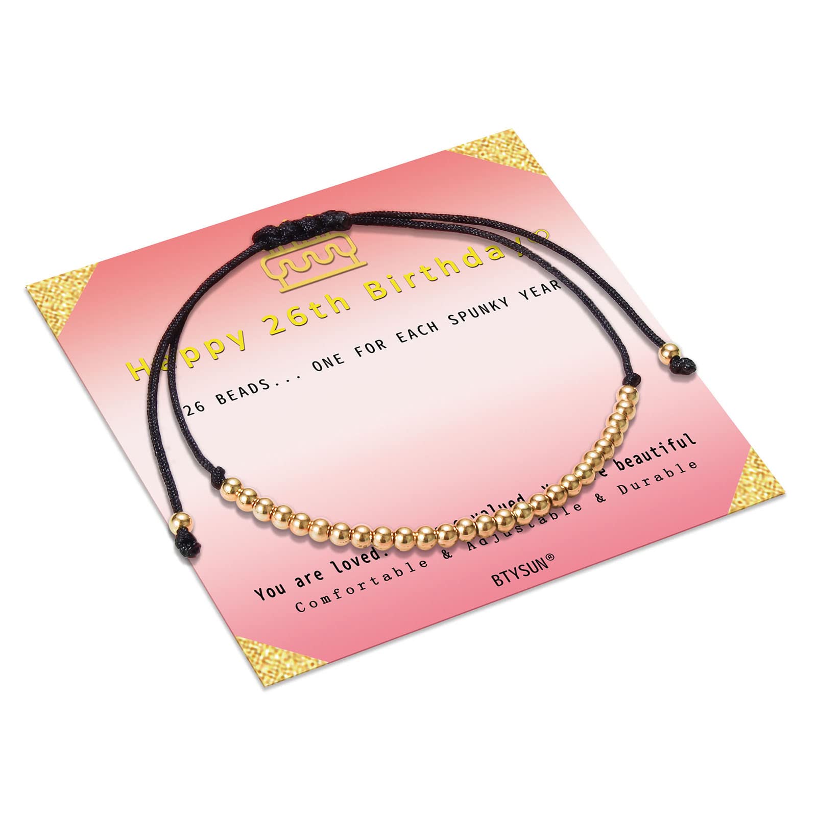 26th Birthday Bracelets for Women Funny Birthday Gifts for Her Dainty Link Bracelets Cute Christmas Gifts for Sister Daughter Granddaughter Wife Girlfriend Bracelet